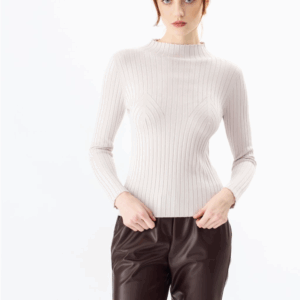 Dolcevita in viscosa elasticizzata a costine