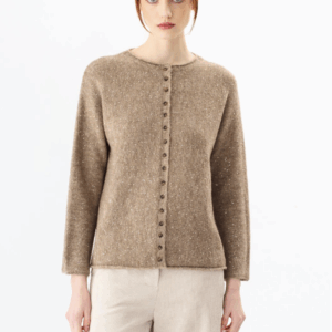 Cardigan in filato misto con micro-paillettes