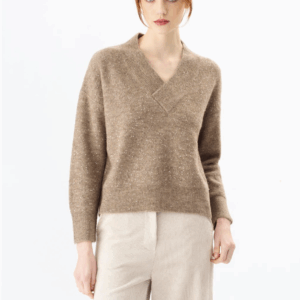 Maglione a V in lana