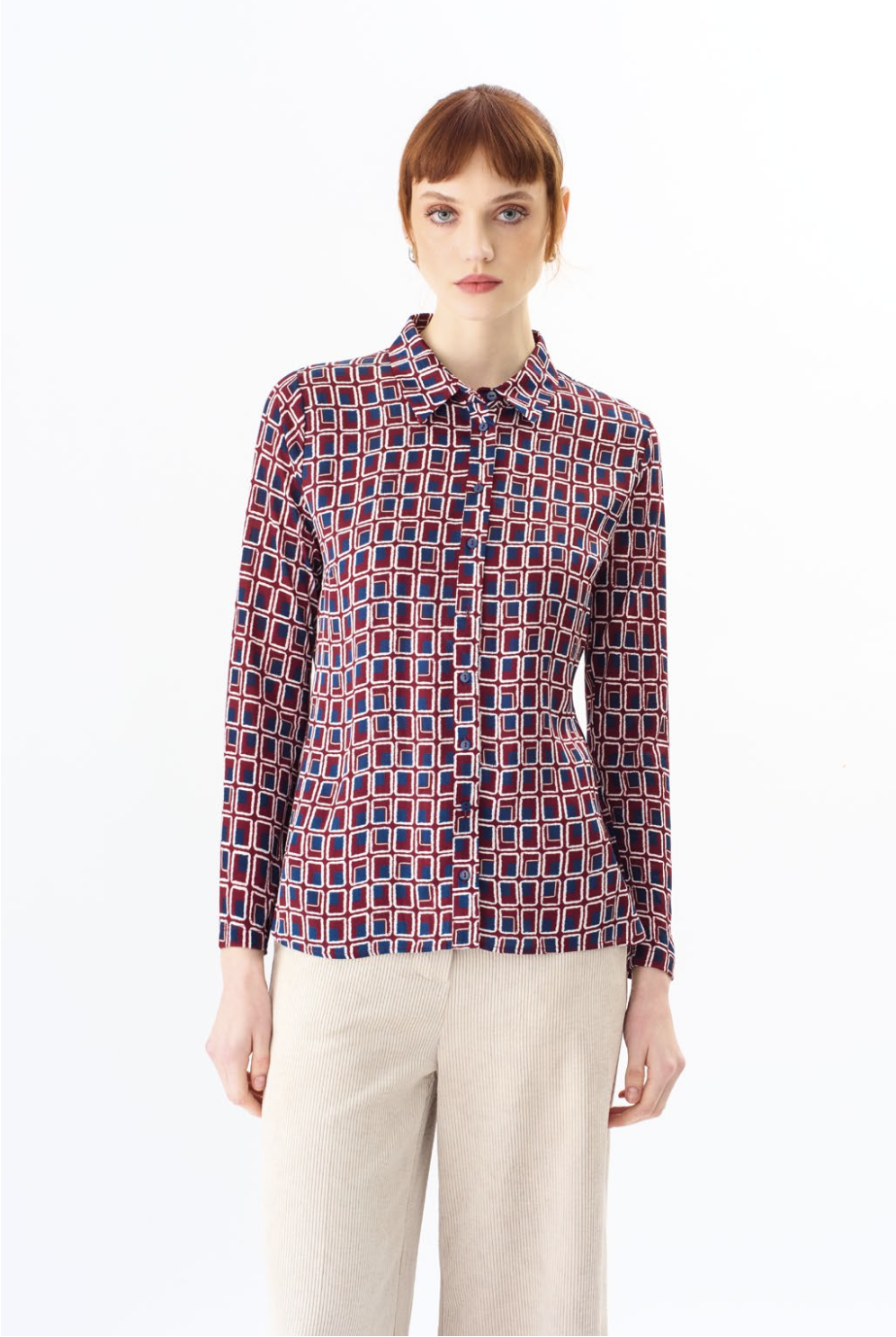 Camicia in viscosa con stampa fantasia