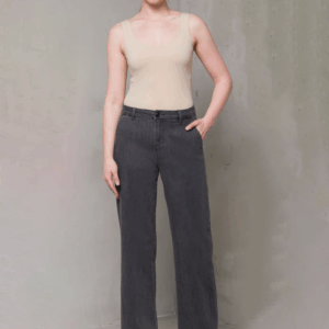 Jeans palazzo grigio antracite