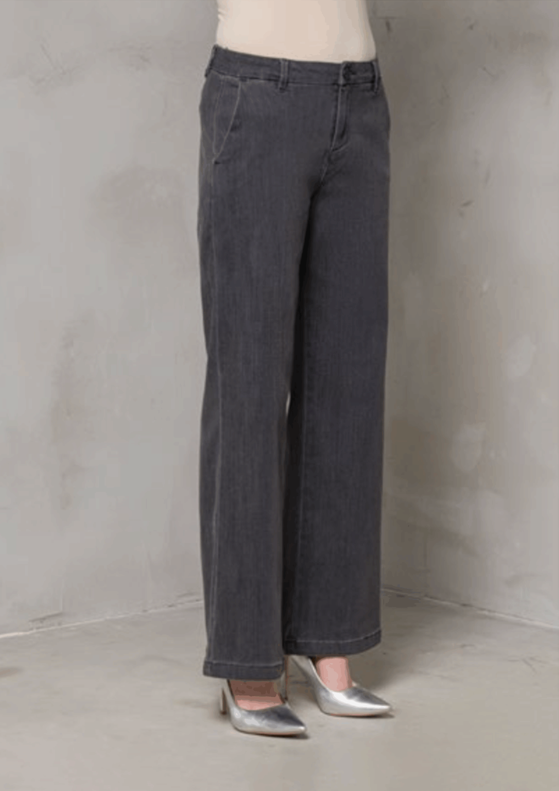 Jeans palazzo grigio antracite - immagine 2